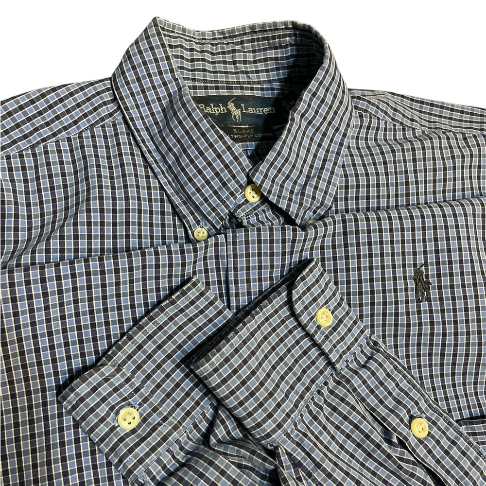 Men's Ralph Lauren Blake Two-Ply Cotton Button Down Shirt Polo Pony Size Medium